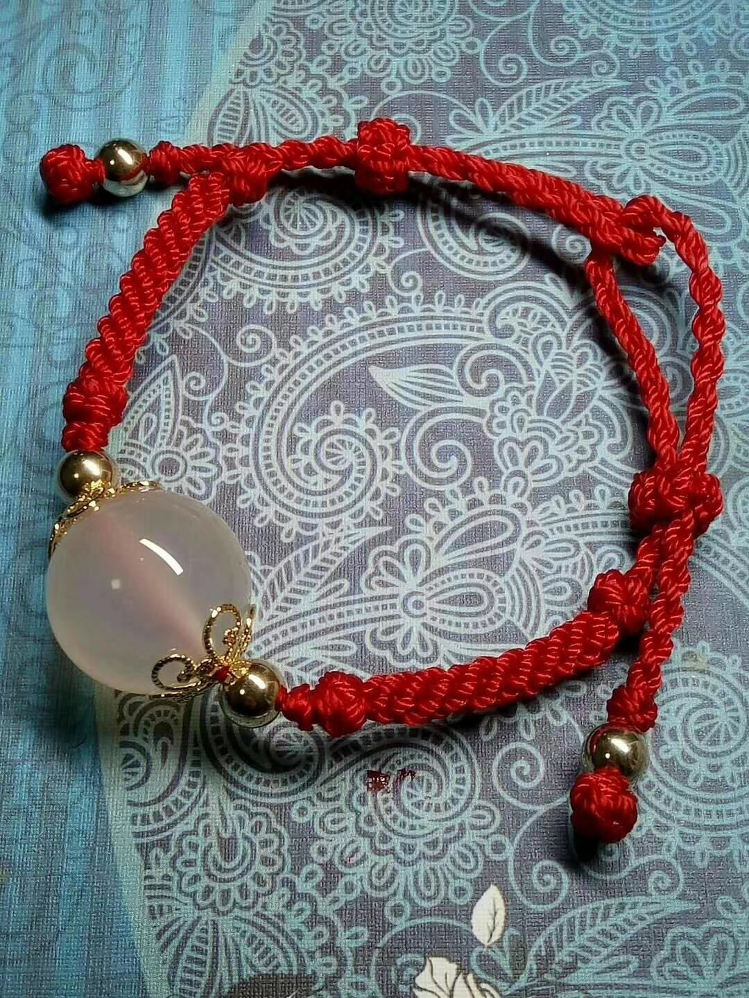 手工编织 双线纽扣结编织收尾扣步骤diy手链项链绳——月老红绳出