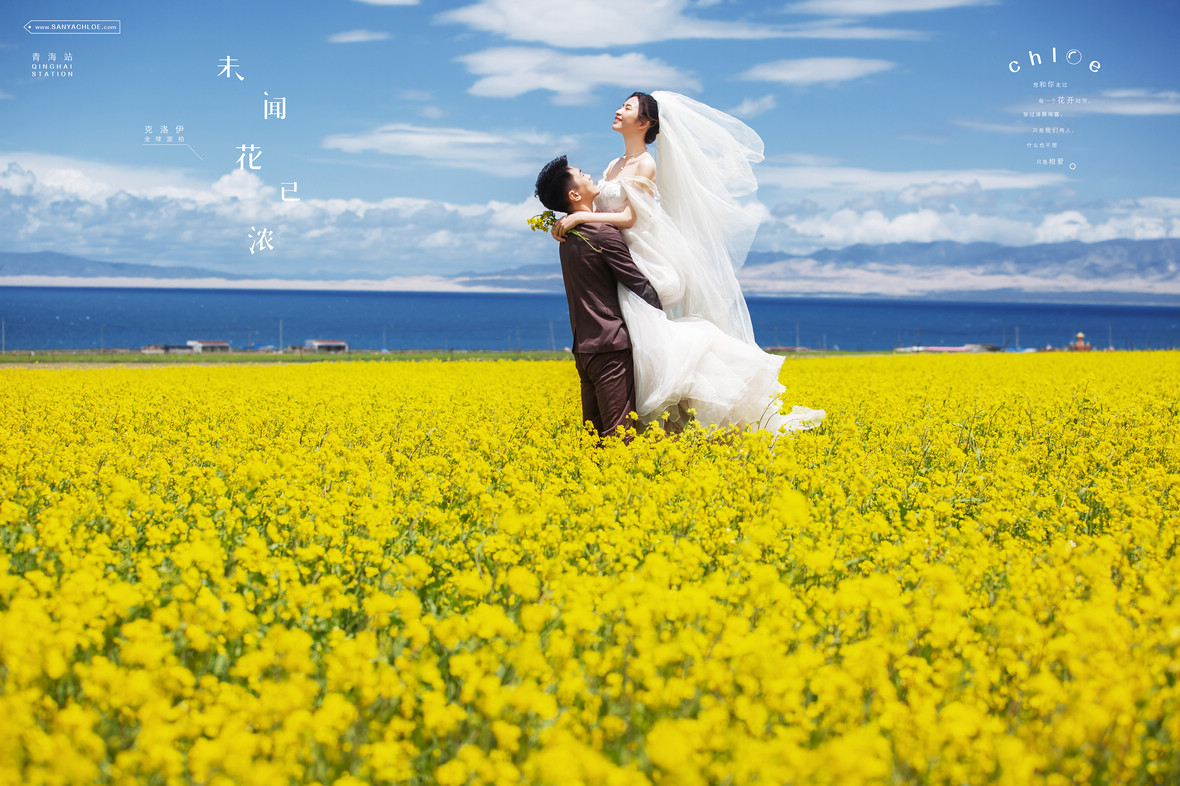 青海油菜花档期告急，油画般的婚纱照太美了