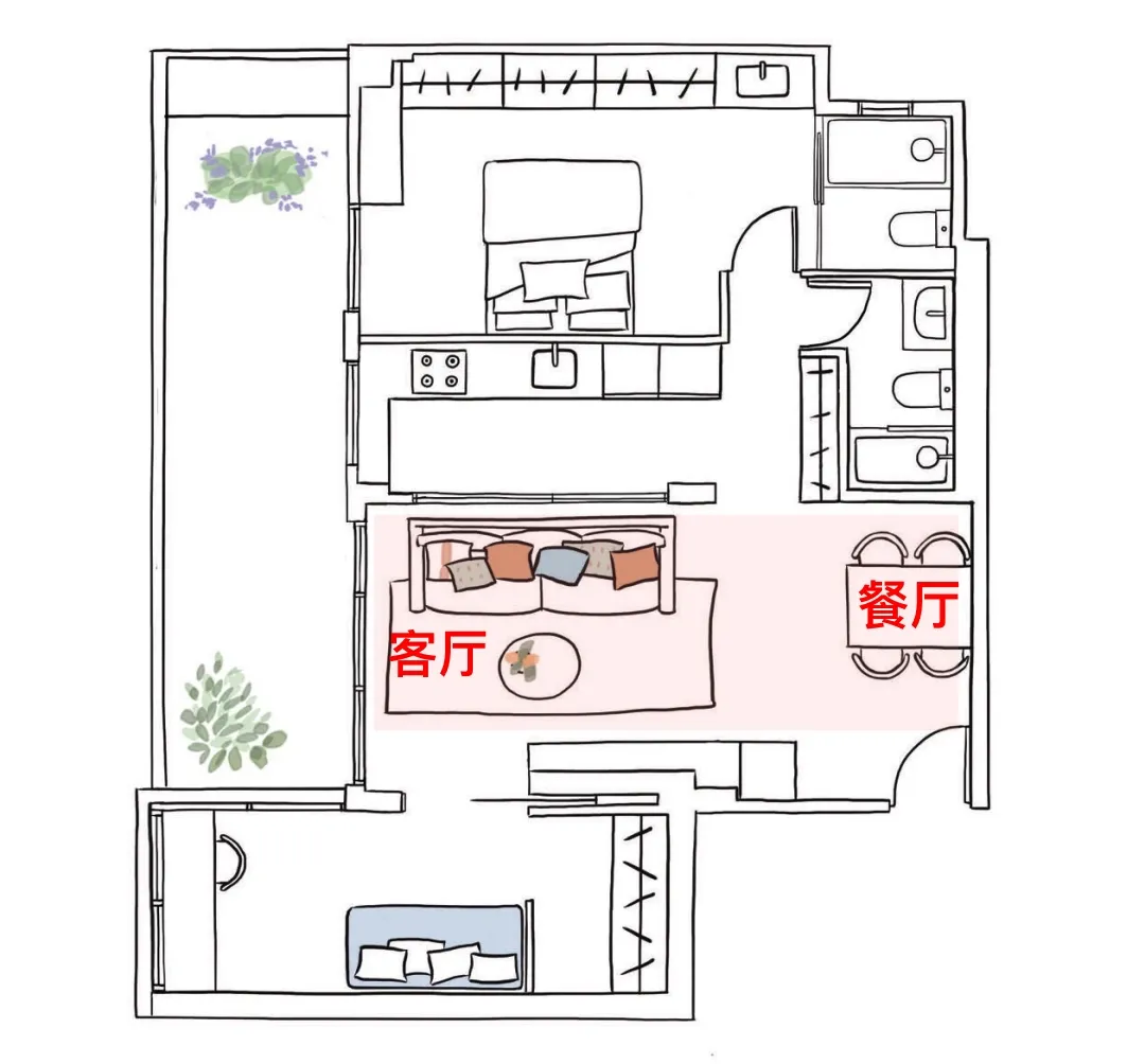 聪明人装修小户型客厅,都搞客餐厅一体,省出5个平方!太赞