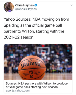 为什么nba篮球都是斯伯丁(更换比赛用球！NBA与斯伯丁合同到期，改用威尔胜！KD：哦 该死的)