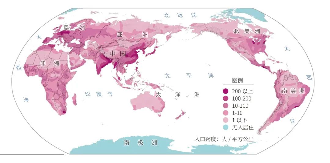 全球人口密度图图片
