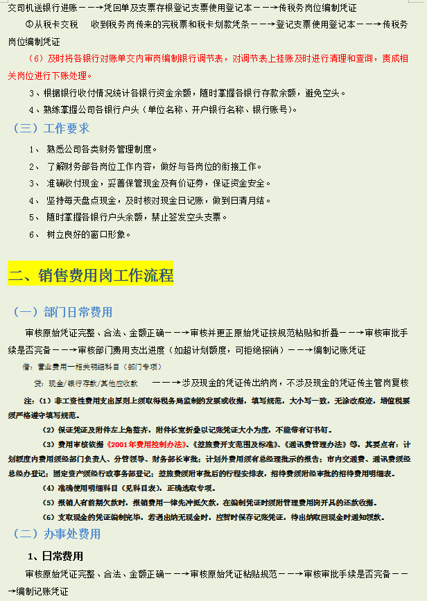 2021年财务各岗位工作流程+岗位职责，别说我没分享给你