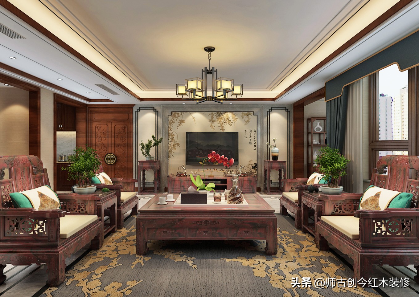 中式红木装修有哪些元素可以搭配(中式红木装修有哪些元素可以搭配窗帘)