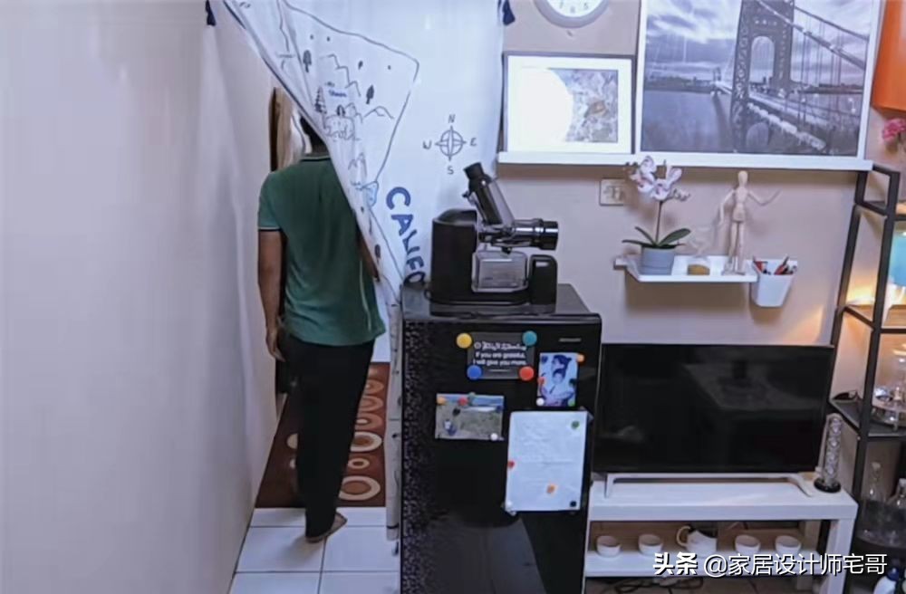 香港33岁小哥的16㎡蜗居，打造1室1厅，功能齐全，网友：苦中作乐