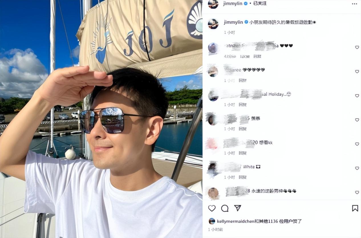 林志颖晒一家五口出游照，12岁Kimi跟爸爸一样高，父子同框像兄弟