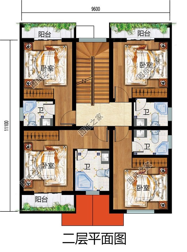 平屋顶与坡屋顶完美结合，相辅相成，非常适合农村自建